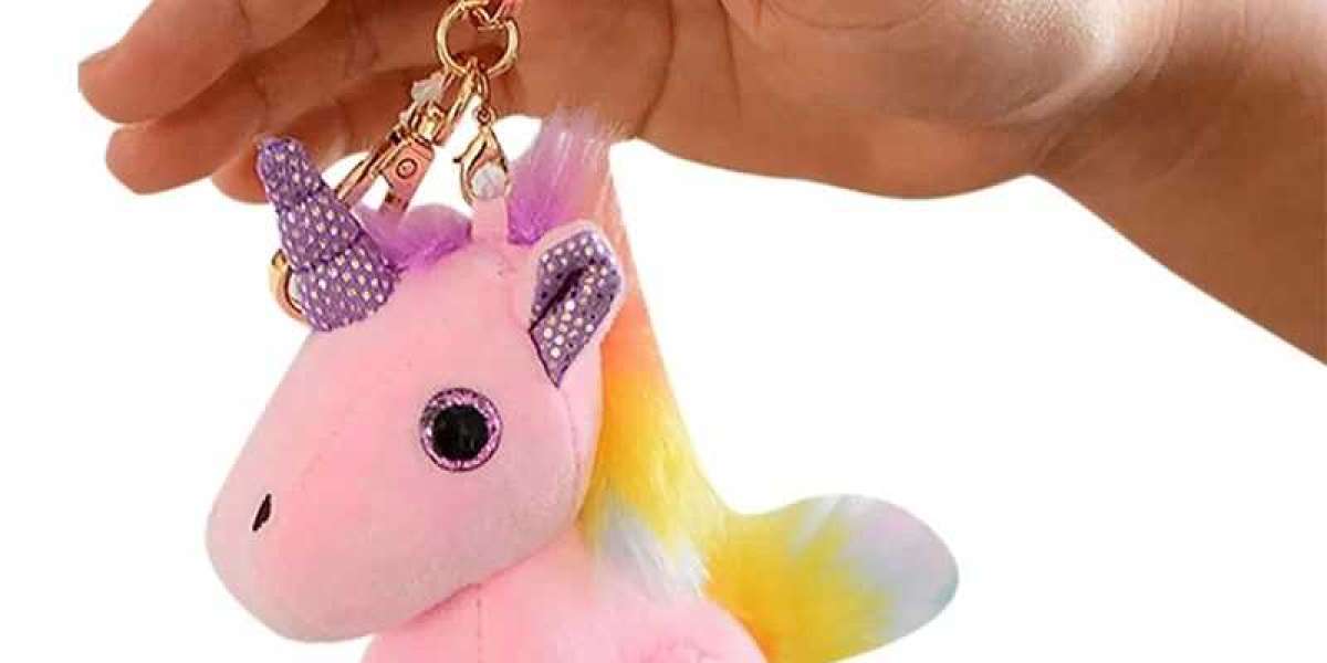Unicorn plush keychain, soft and comfortable